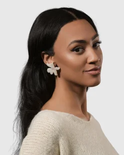 Women Alembika Accessories<Lotus Clip Earrings, Oat