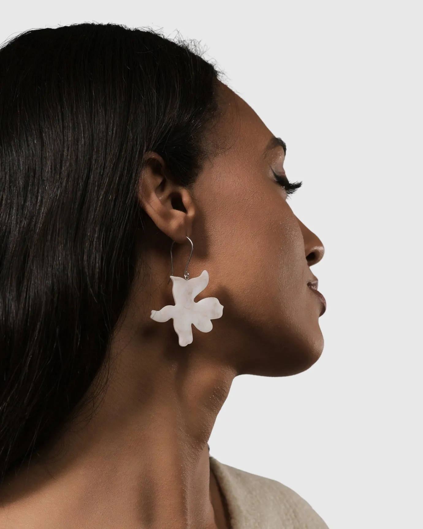 Women Alembika Accessories<Lotus Dangle Earrings, Oat