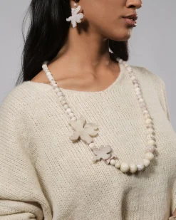 Women Alembika Accessories<Lotus Hook & Bead Earrings, Oat