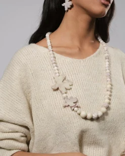 Women Alembika Accessories<Lotus Hook & Bead Earrings, Oat