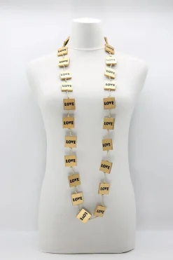 Women Alembika Accessories<Love Squares Necklace, Gold