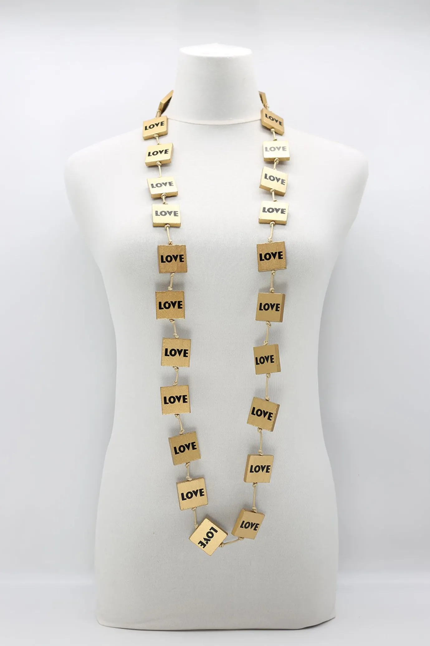 Women Alembika Accessories<Love Squares Necklace, Gold