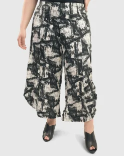 Women Alembika Plus<Marble Crinkle Punto Pants, Black