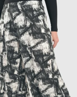 Women Alembika Plus<Marble Crinkle Punto Pants, Black