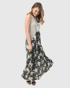 Women Alembika Dresses<Marble Crinkle Tank Dress, Black