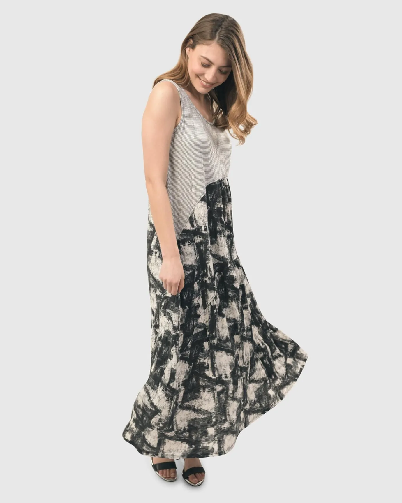 Women Alembika Dresses<Marble Crinkle Tank Dress, Black