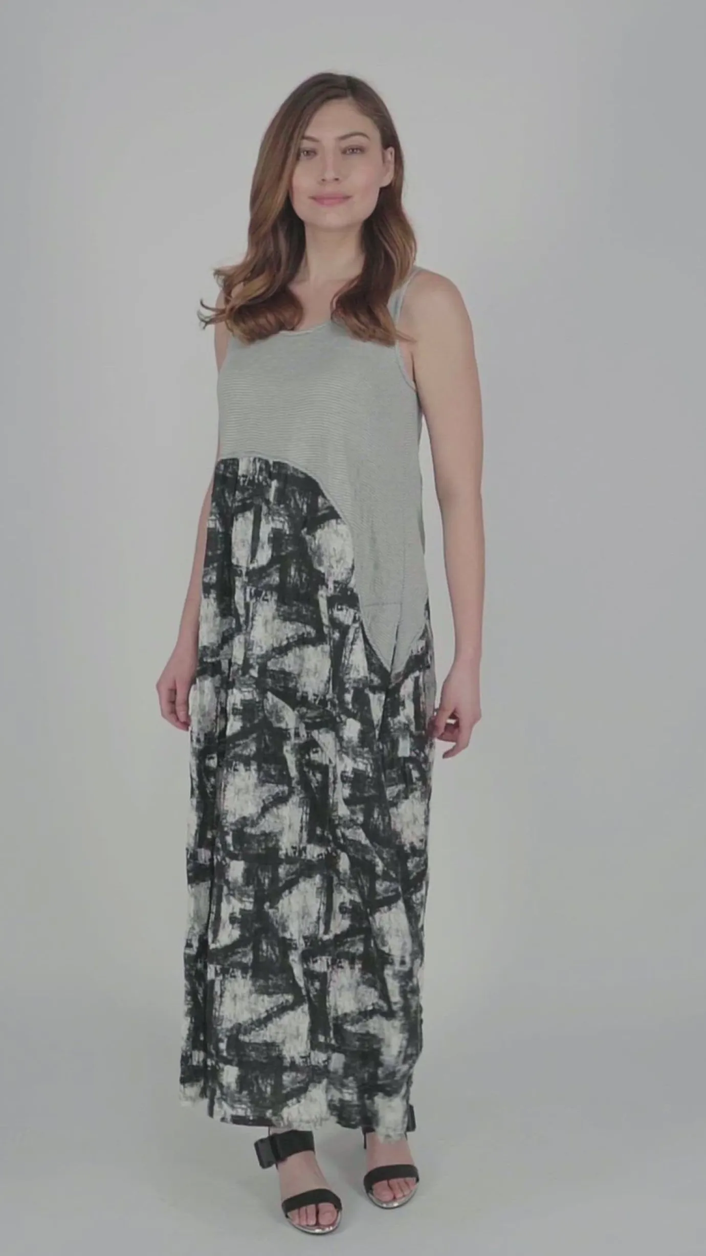 Women Alembika Dresses<Marble Crinkle Tank Dress, Black