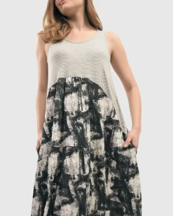Women Alembika Dresses<Marble Crinkle Tank Dress, Black