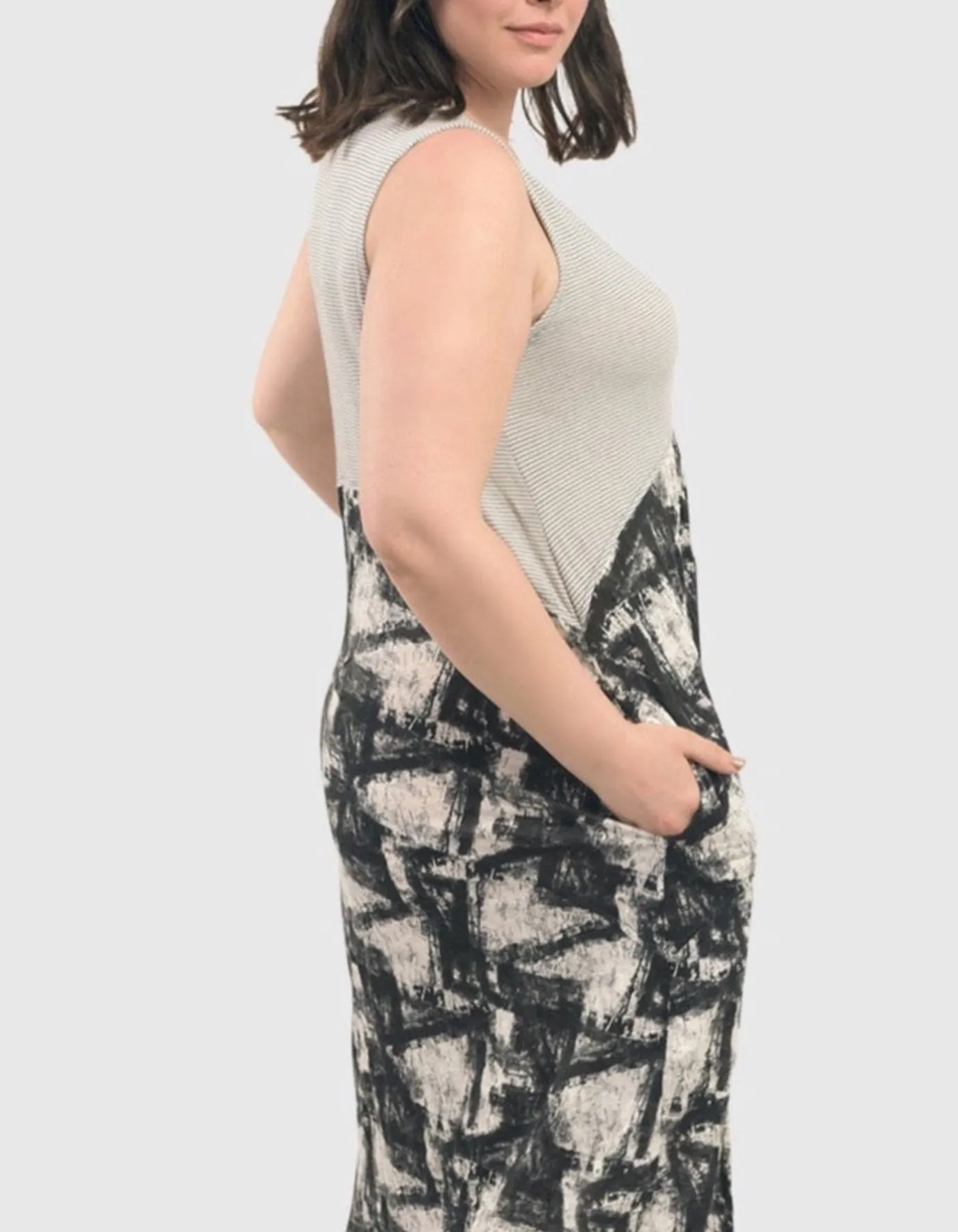 Women Alembika Dresses<Marble Crinkle Tank Dress, Black
