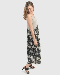 Women Alembika Dresses<Marble Crinkle Tank Dress, Black
