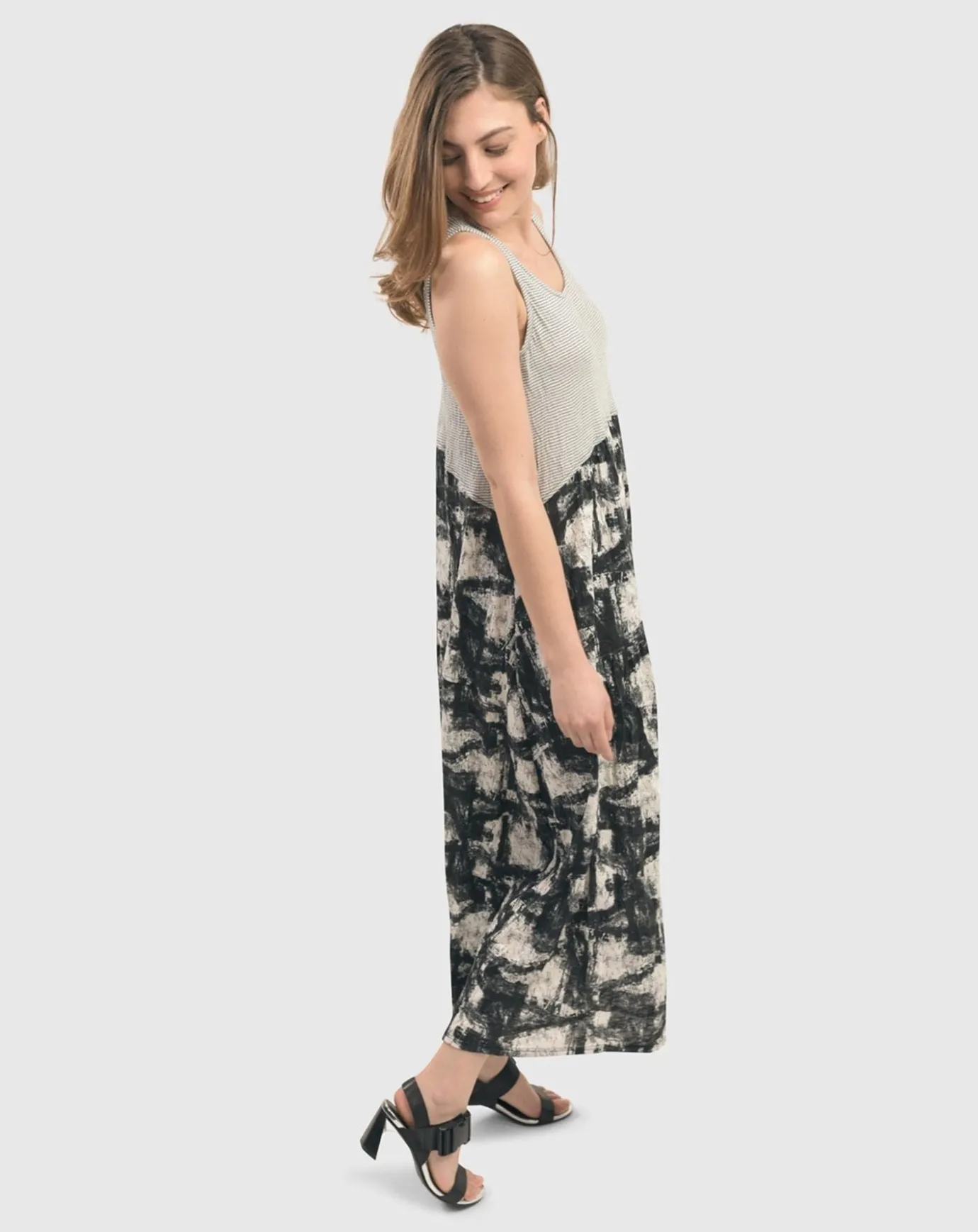 Women Alembika Dresses<Marble Crinkle Tank Dress, Black