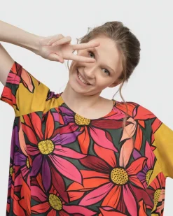 Women Alembika Plus<Marigold Trapeze Top, Bouquet