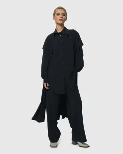 Women Alembika Plus<Matrix Short Sleeve Duster, Black