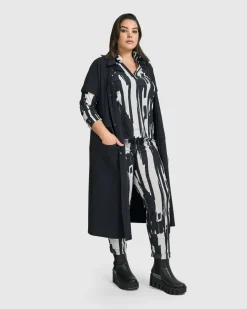 Women Alembika Plus<Matrix Short Sleeve Duster, Black