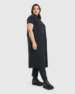 Women Alembika Jackets<Matrix Short Sleeve Duster, Black
