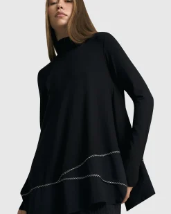 Women Alembika Tops & Tunics<Mazzy Mockneck Top, Black