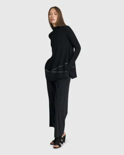 Women Alembika Tops & Tunics<Mazzy Mockneck Top, Black