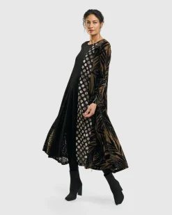 Women Alembika Plus<Medallion A-Line Dress, Gold