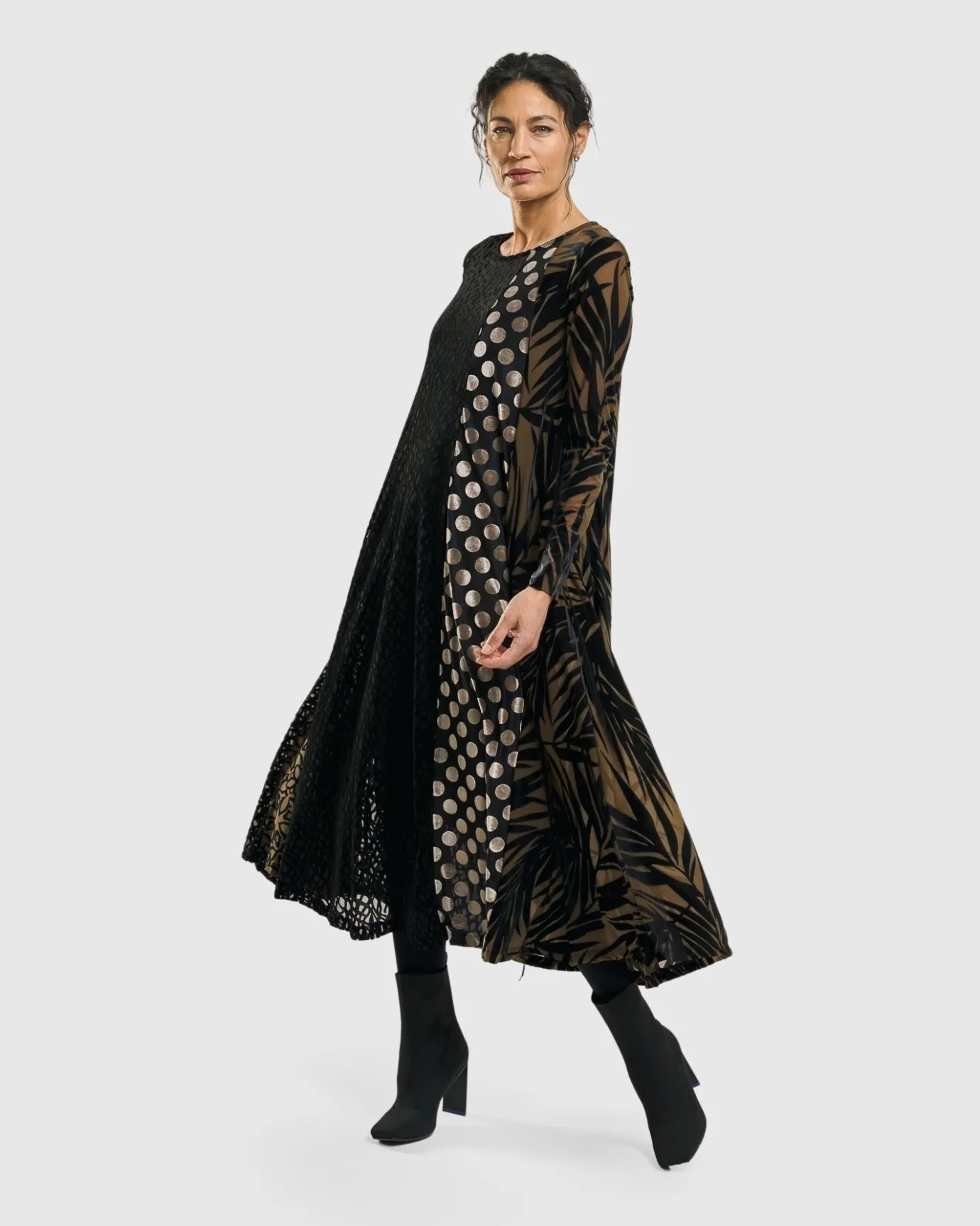 Women Alembika Plus<Medallion A-Line Dress, Gold