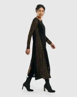 Women Alembika Dresses<Medallion A-Line Dress, Gold