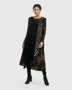 Women Alembika Dresses<Medallion A-Line Dress, Gold