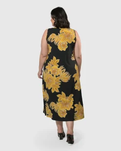 Women Alembika Dresses<Molokai Sleeveless Swing Maxi Dress, Gold