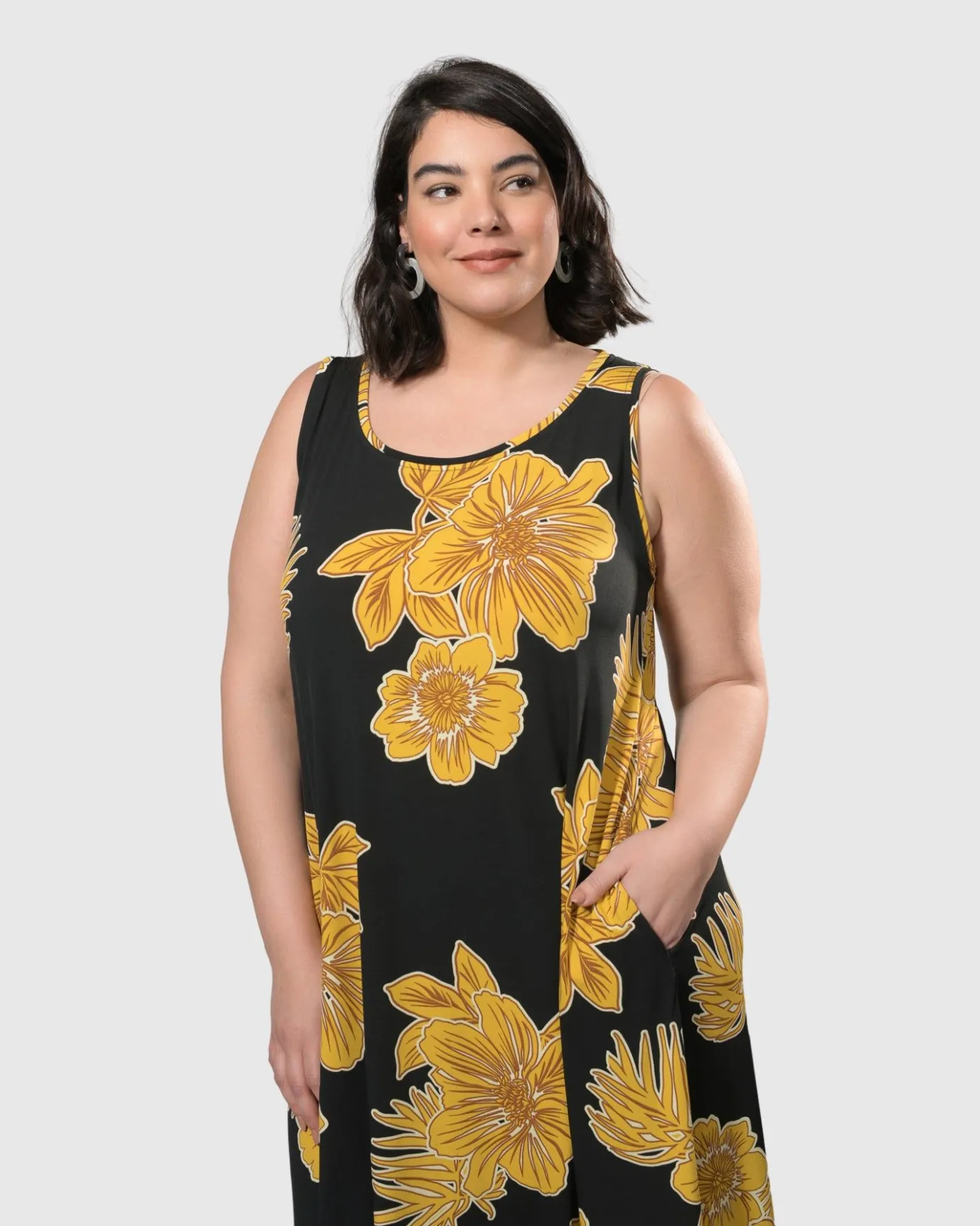 Women Alembika Dresses<Molokai Sleeveless Swing Maxi Dress, Gold