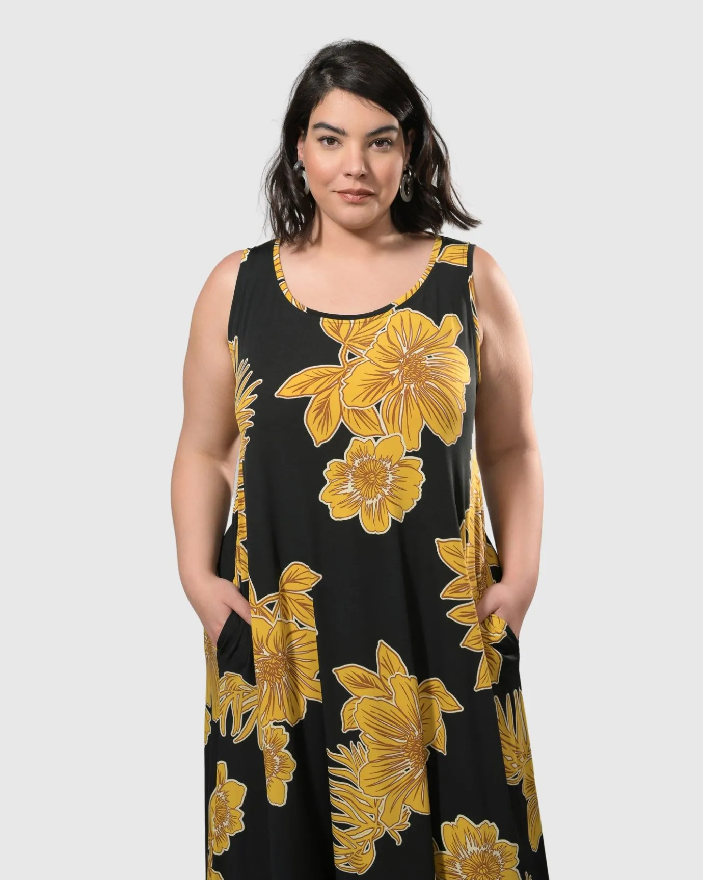 Women Alembika Dresses<Molokai Sleeveless Swing Maxi Dress, Gold