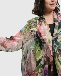 Women Alembika Plus<Moonflower Sheer Cardigan, Bouquet
