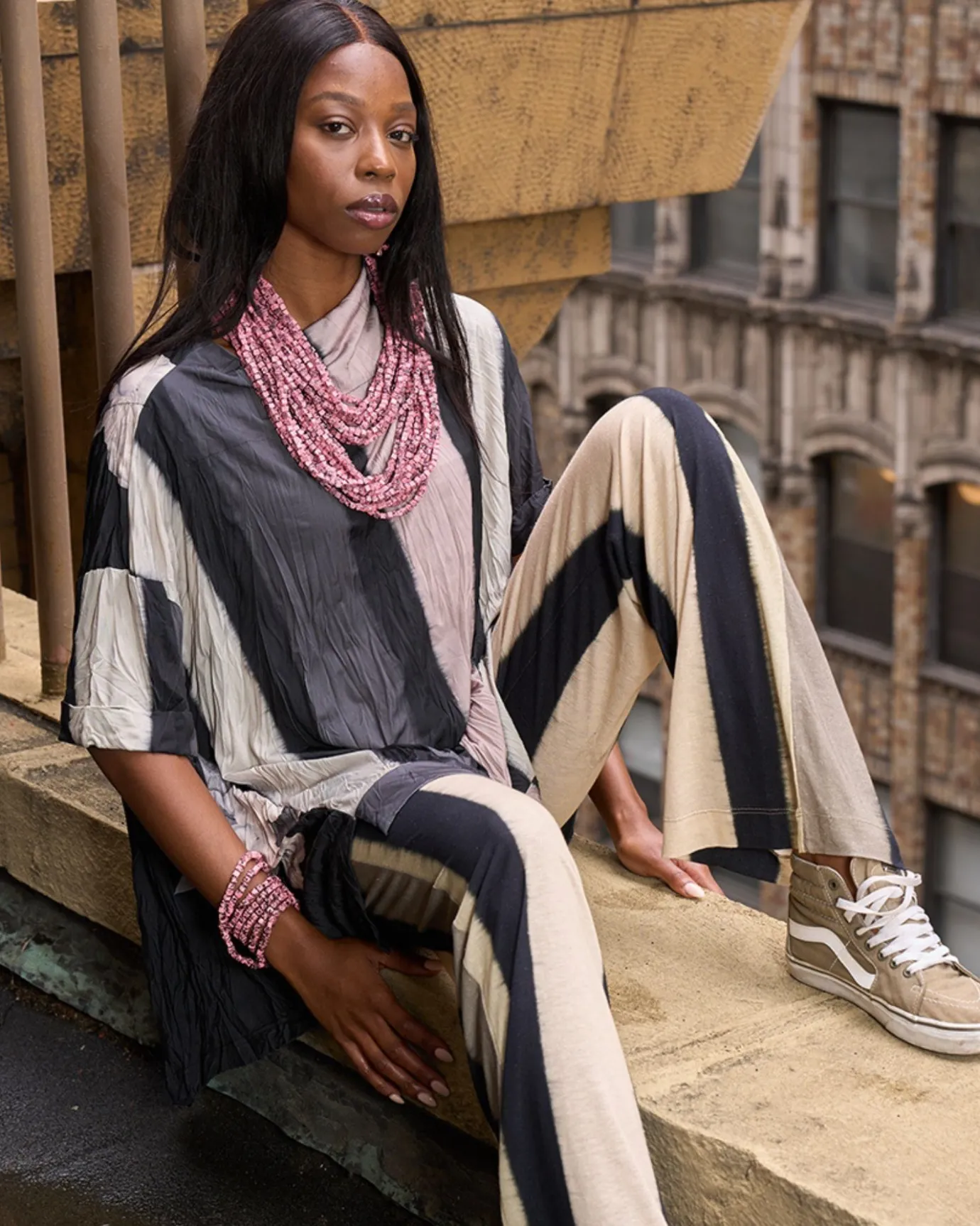Women Alembika Accessories<Next Pashmina Necklace, Pink/Black