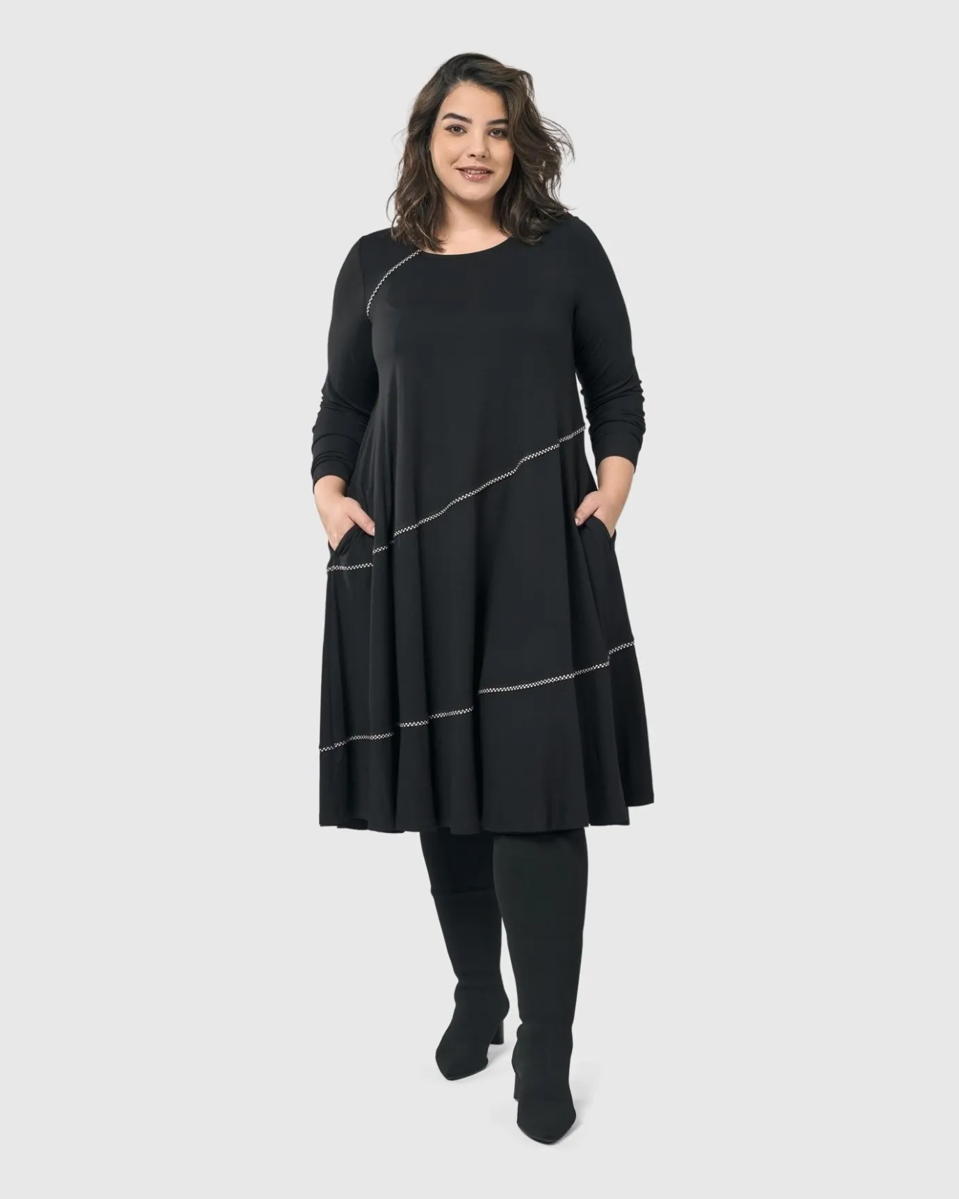 Women Alembika Dresses<Nightingale Pullover Midi Dress, Black