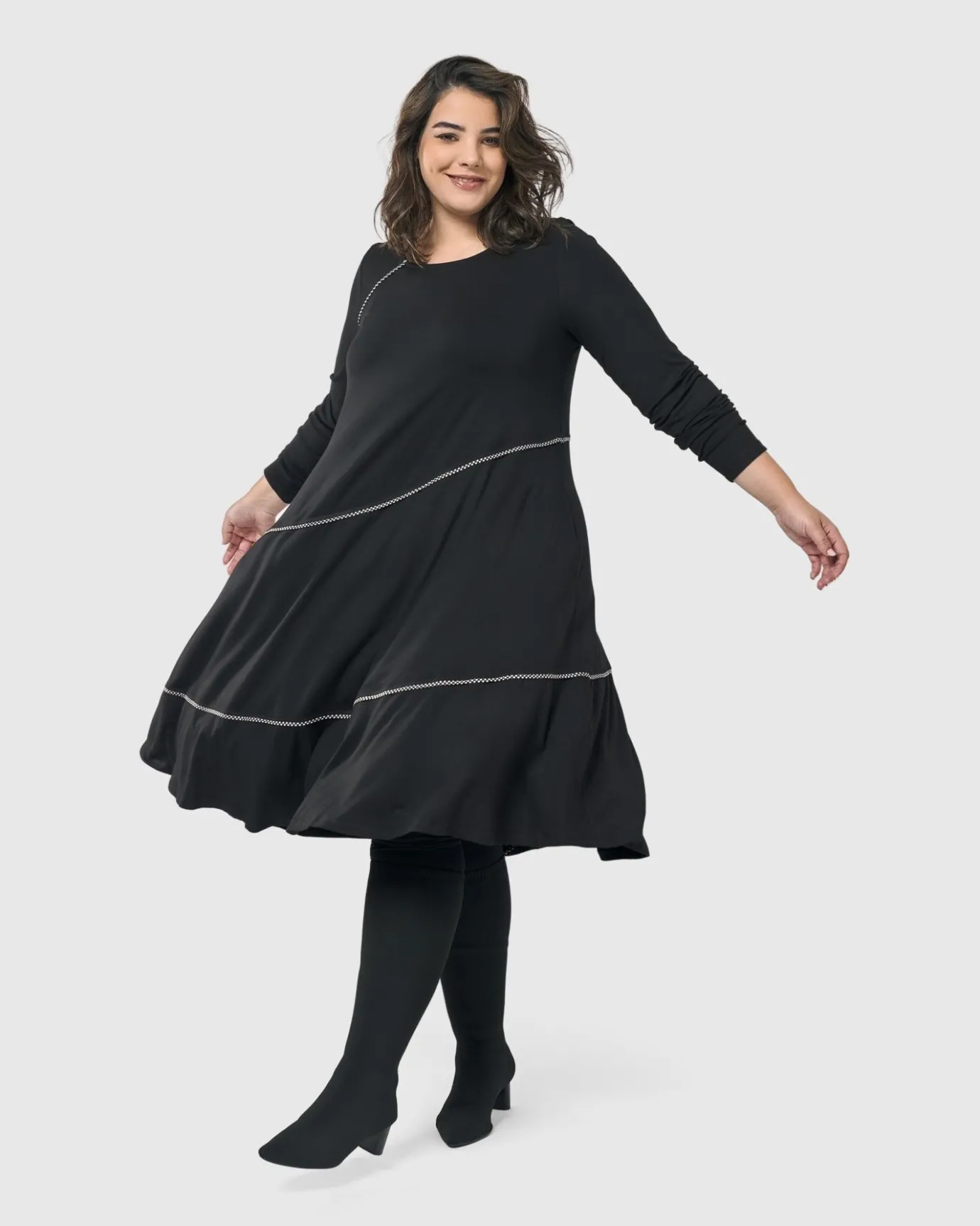 Women Alembika Dresses<Nightingale Pullover Midi Dress, Black