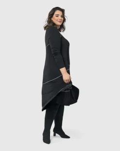 Women Alembika Dresses<Nightingale Pullover Midi Dress, Black