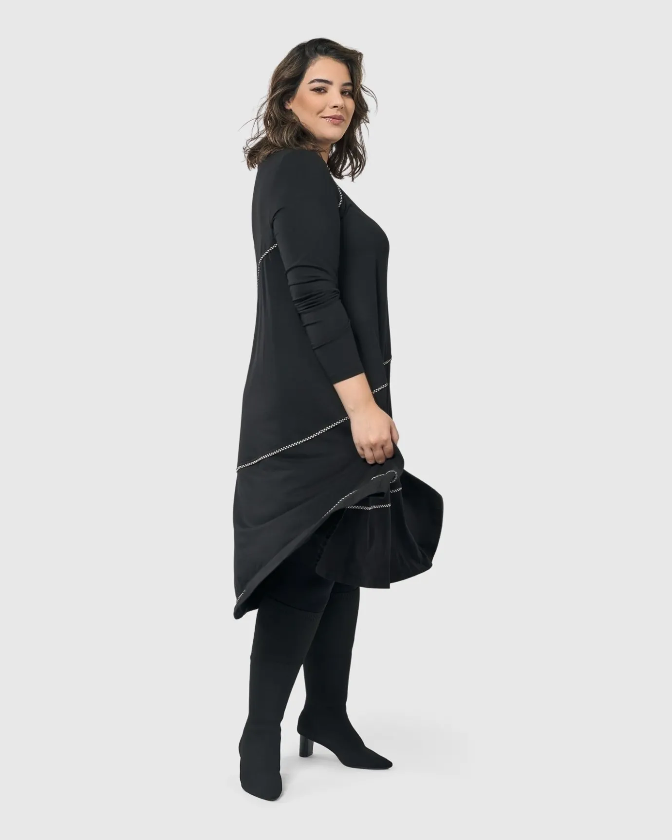 Women Alembika Dresses<Nightingale Pullover Midi Dress, Black