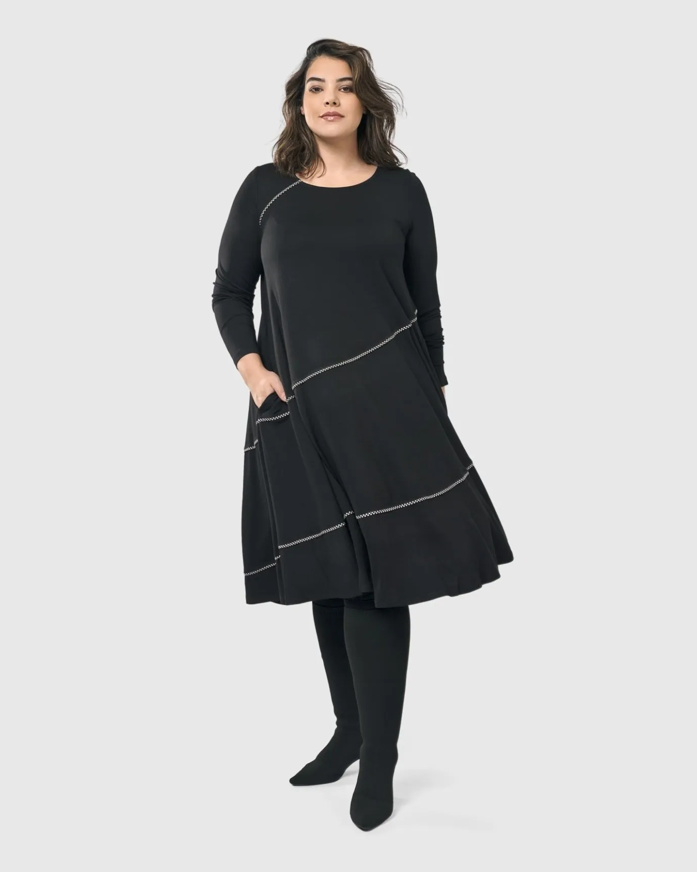 Women Alembika Dresses<Nightingale Pullover Midi Dress, Black