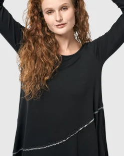 Women Alembika Dresses<Nightingale Pullover Midi Dress, Black