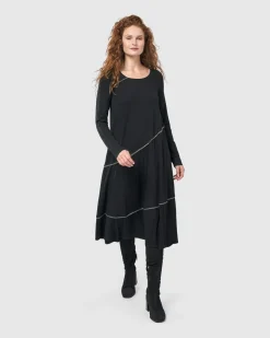 Women Alembika Dresses<Nightingale Pullover Midi Dress, Black