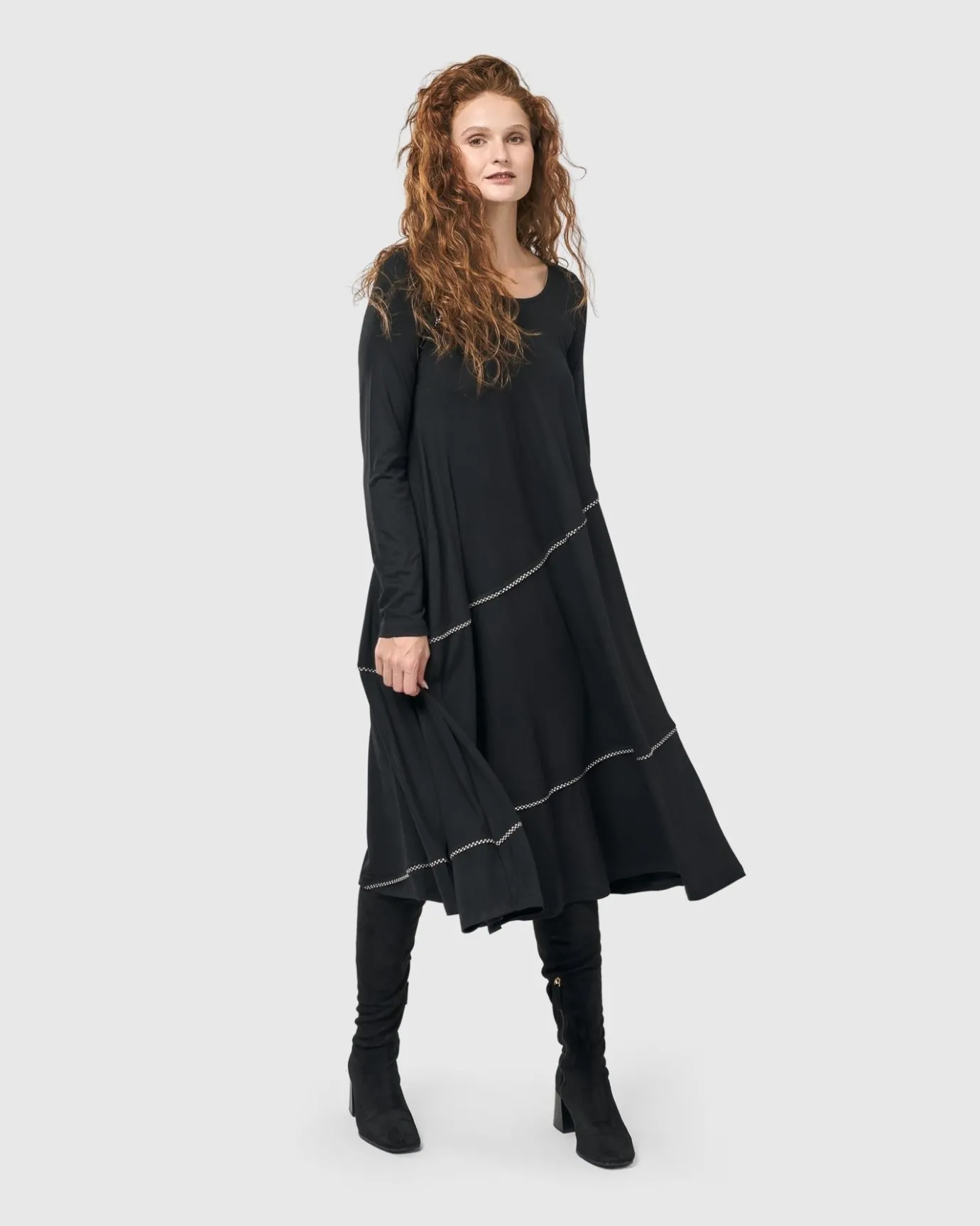 Women Alembika Dresses<Nightingale Pullover Midi Dress, Black