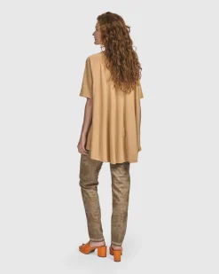 Women Alembika Tops & Tunics<Oasis Colorblock Trapeze Top, Tan