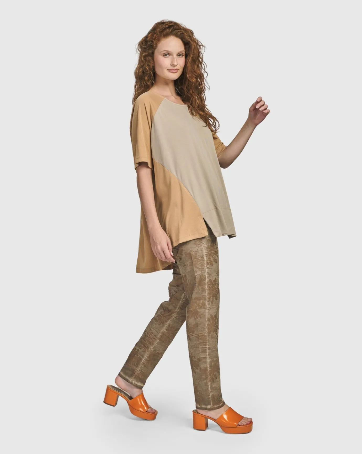 Women Alembika Plus<Oasis Colorblock Trapeze Top, Tan