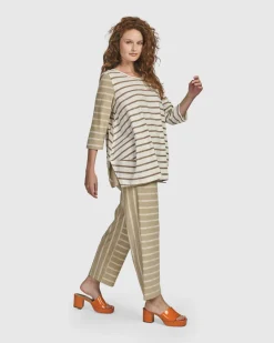 Women Alembika Pants & Skirts<Oasis Slim Pants, Tan