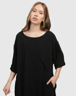 Women Alembika Dresses<Oasis T-Shirt Dress, Black