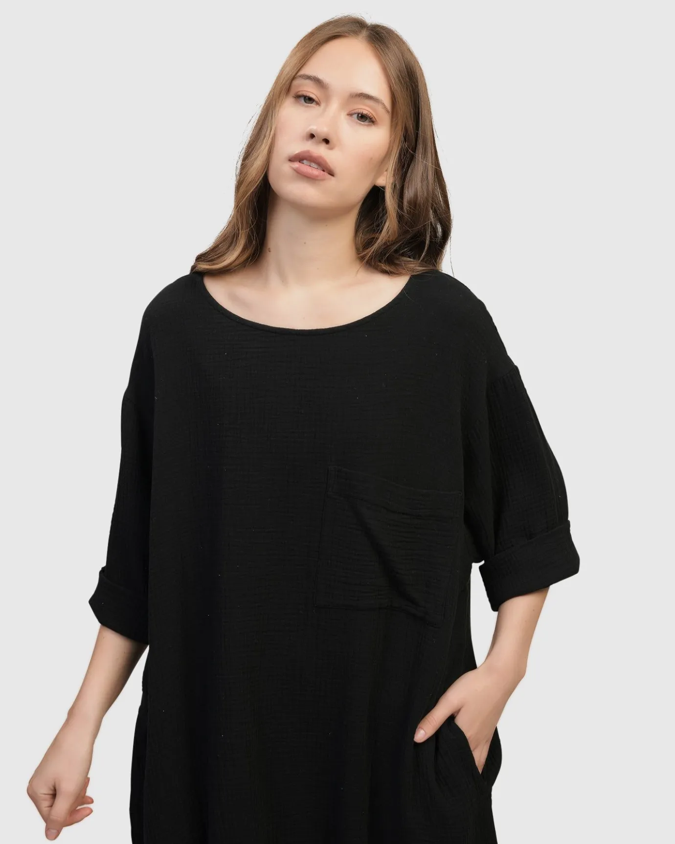Women Alembika Dresses<Oasis T-Shirt Dress, Black