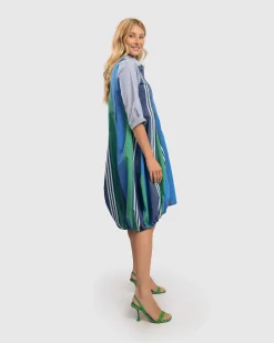 Women Alembika Dresses<Ocean Stripe Wonderful Dress, Marine