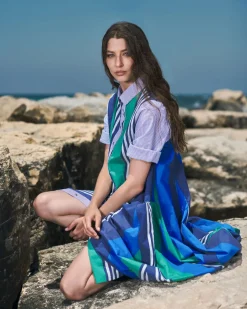 Women Alembika Dresses<Ocean Stripe Wonderful Dress, Marine