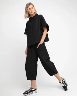 Women Alembika Pants & Skirts<Ozai N Ku Barrel Leg Pants, Black