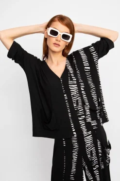 Women Alembika Tops & Tunics<Ozai N Ku Bliss V-Neck Top, Black