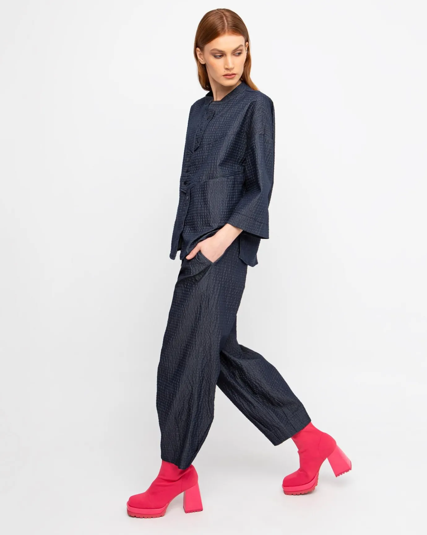 Women Alembika Pants & Skirts<Ozai N Ku Bowie Textured Pants, Denim