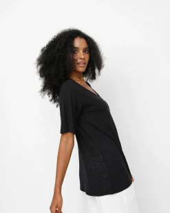 Women Alembika Tops & Tunics<Ozai N Ku Boyfriend Tee, Black