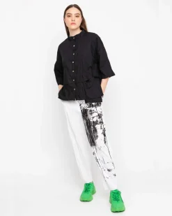 Women Alembika Pants & Skirts<Ozai N Ku Crinkle Art House Pants, Black